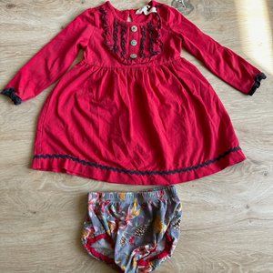 Matila Jane red dress with diaper cover